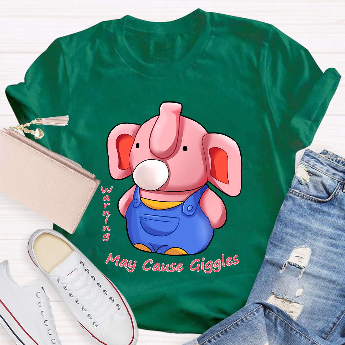 Warning: May Cause Giggles Cute Elephant T-Shirt