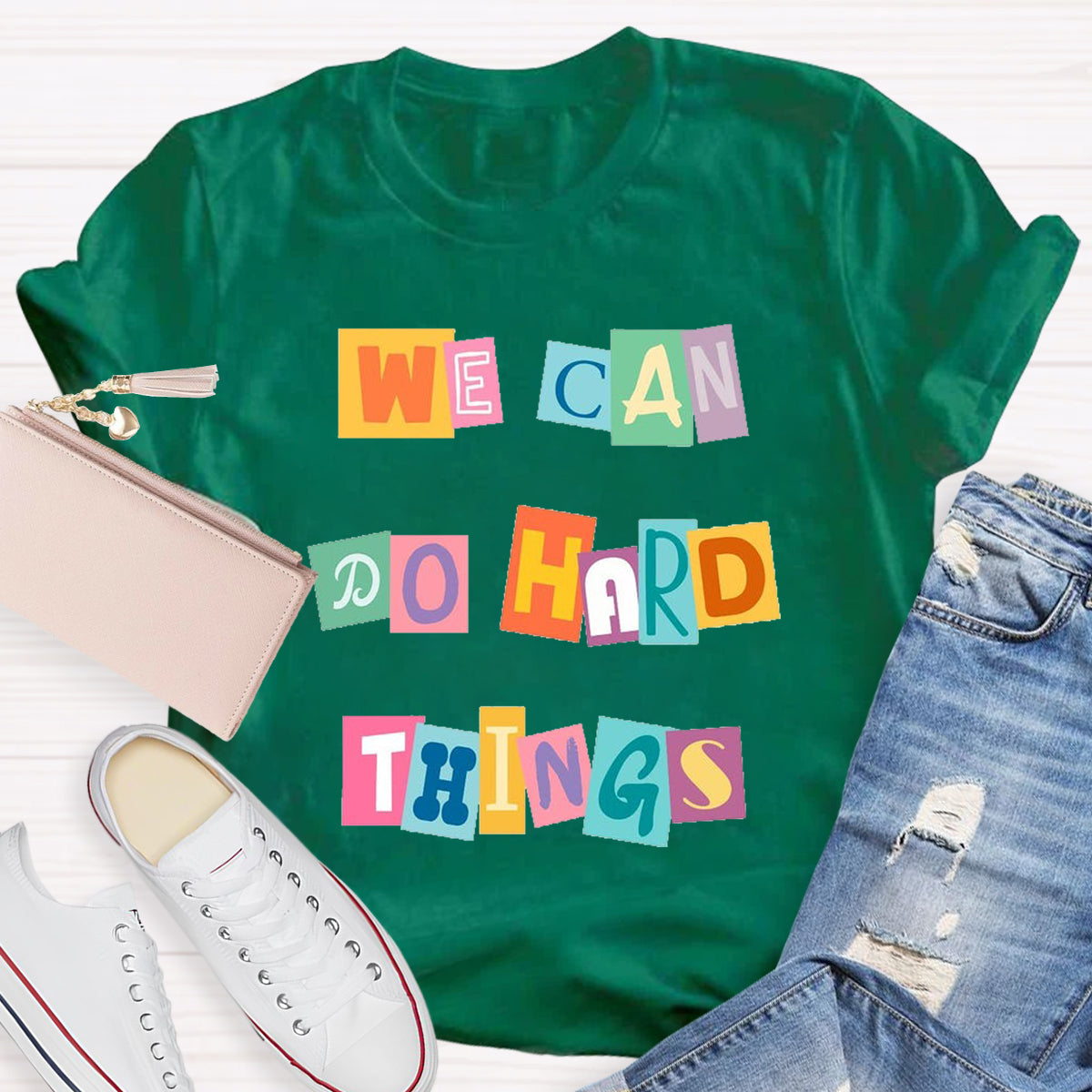 We Can Do Hard Things Color Blocks T-Shirt