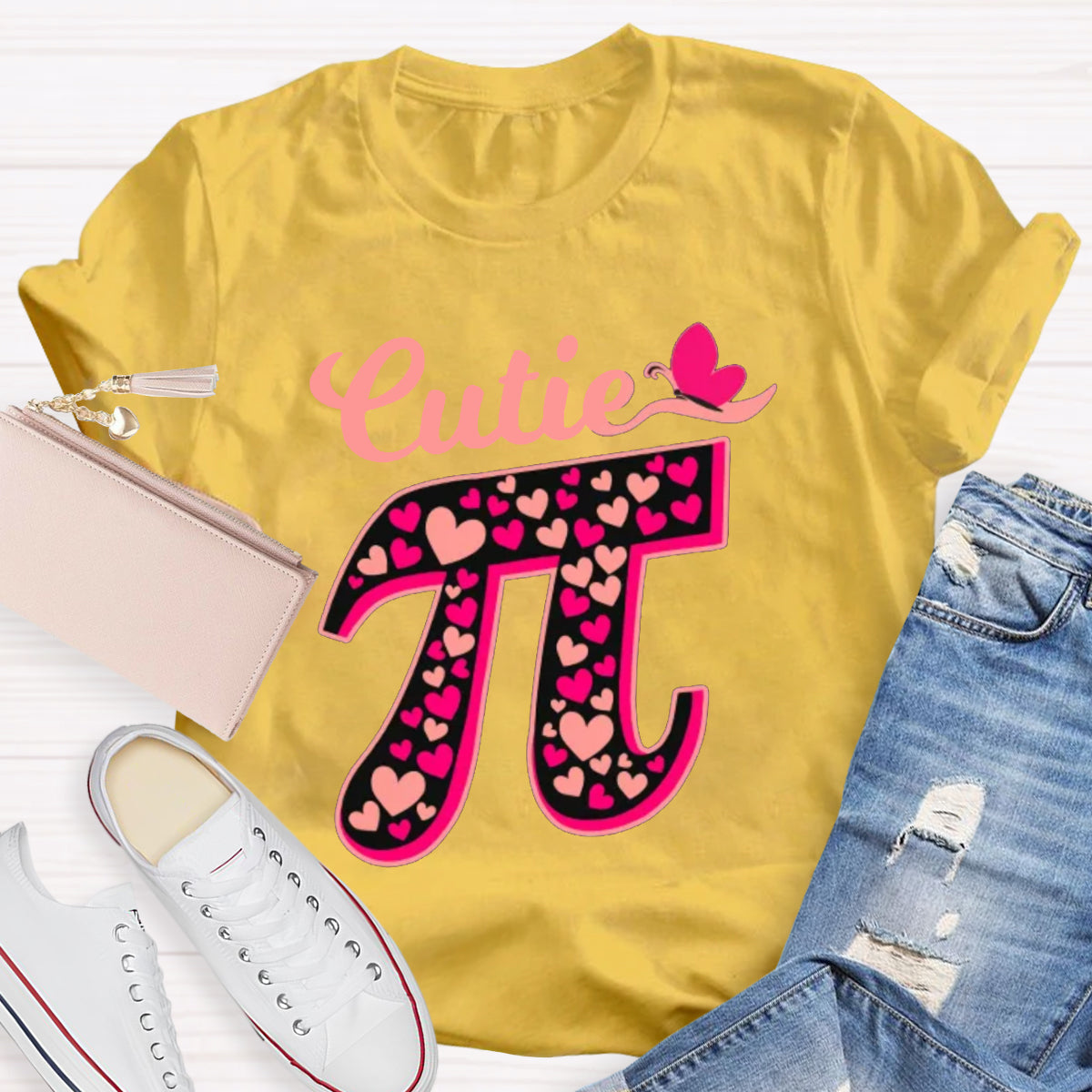 Cutie Pink Pi Math Teacher T-Shirt