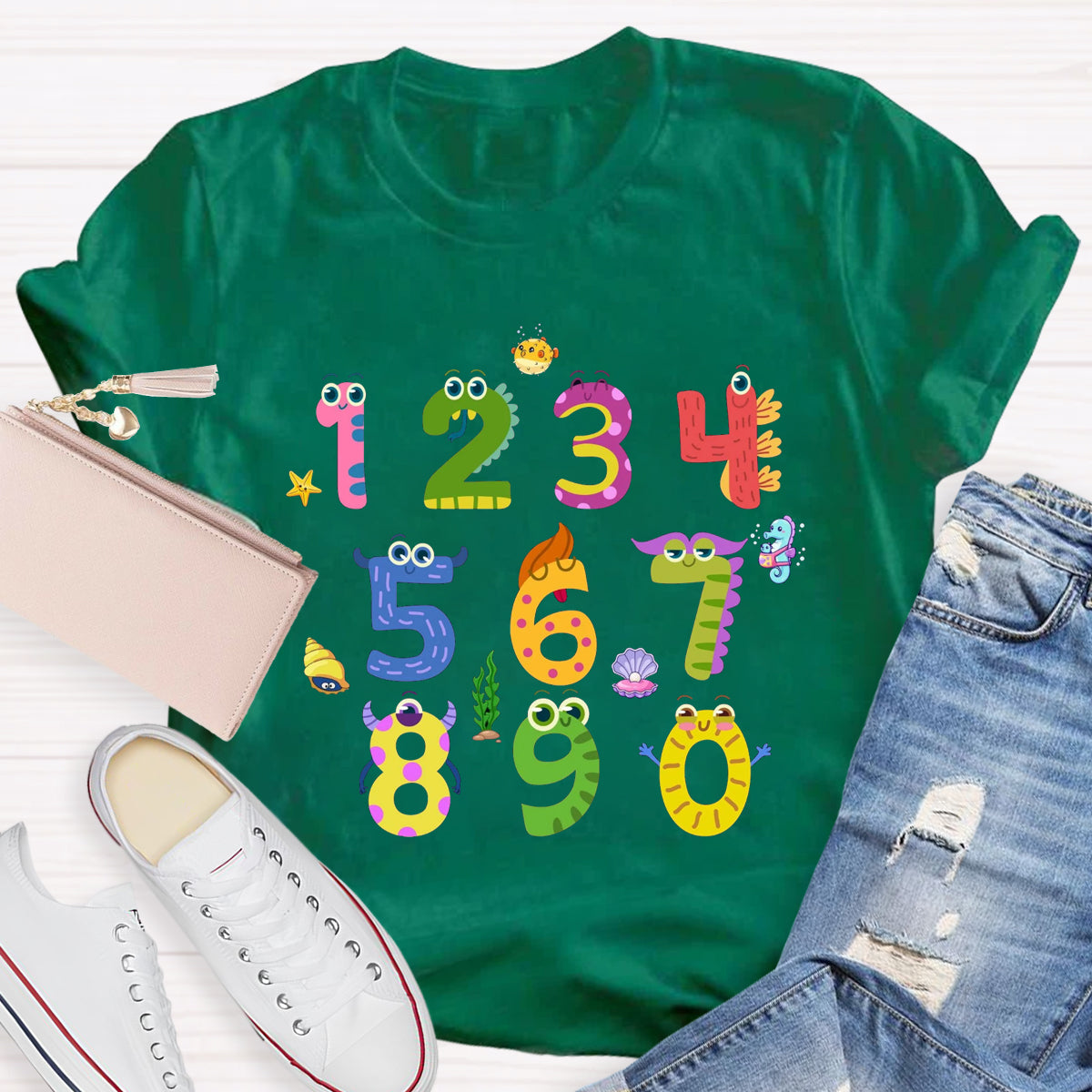 Number Monster Math Teacher T-Shirt