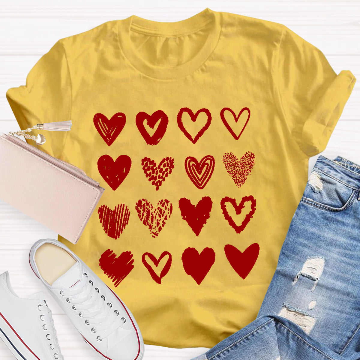 Valentine's Day Cute Heart Teacher T-Shirt