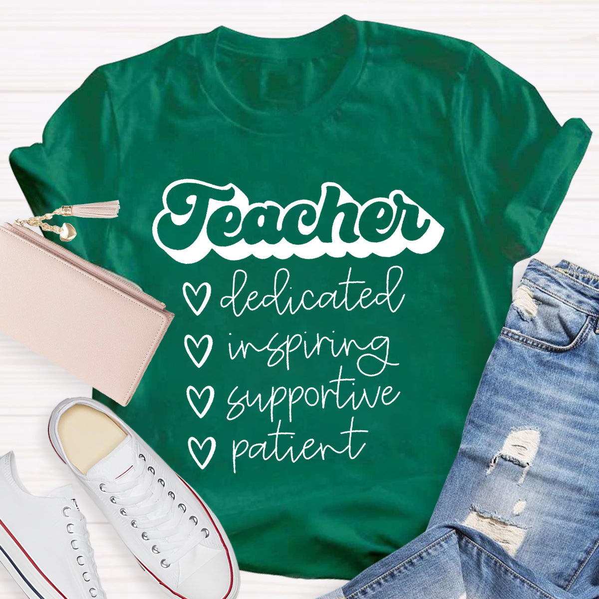 Dedicated Inspiring Supportive Patient Teacher T-Shirt