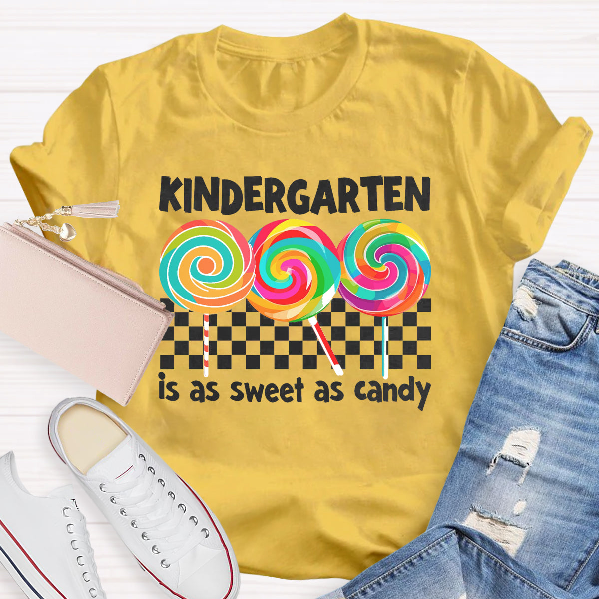 Kindergarten Is As Sweet As Candy Teacher T-Shirt