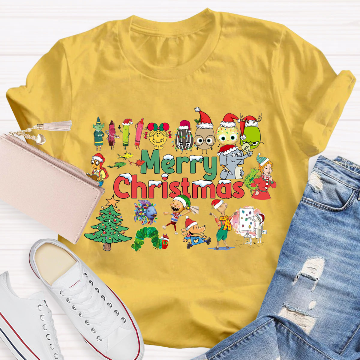 Merry Christmas Character Illustrations in Picture Books T-Shirt