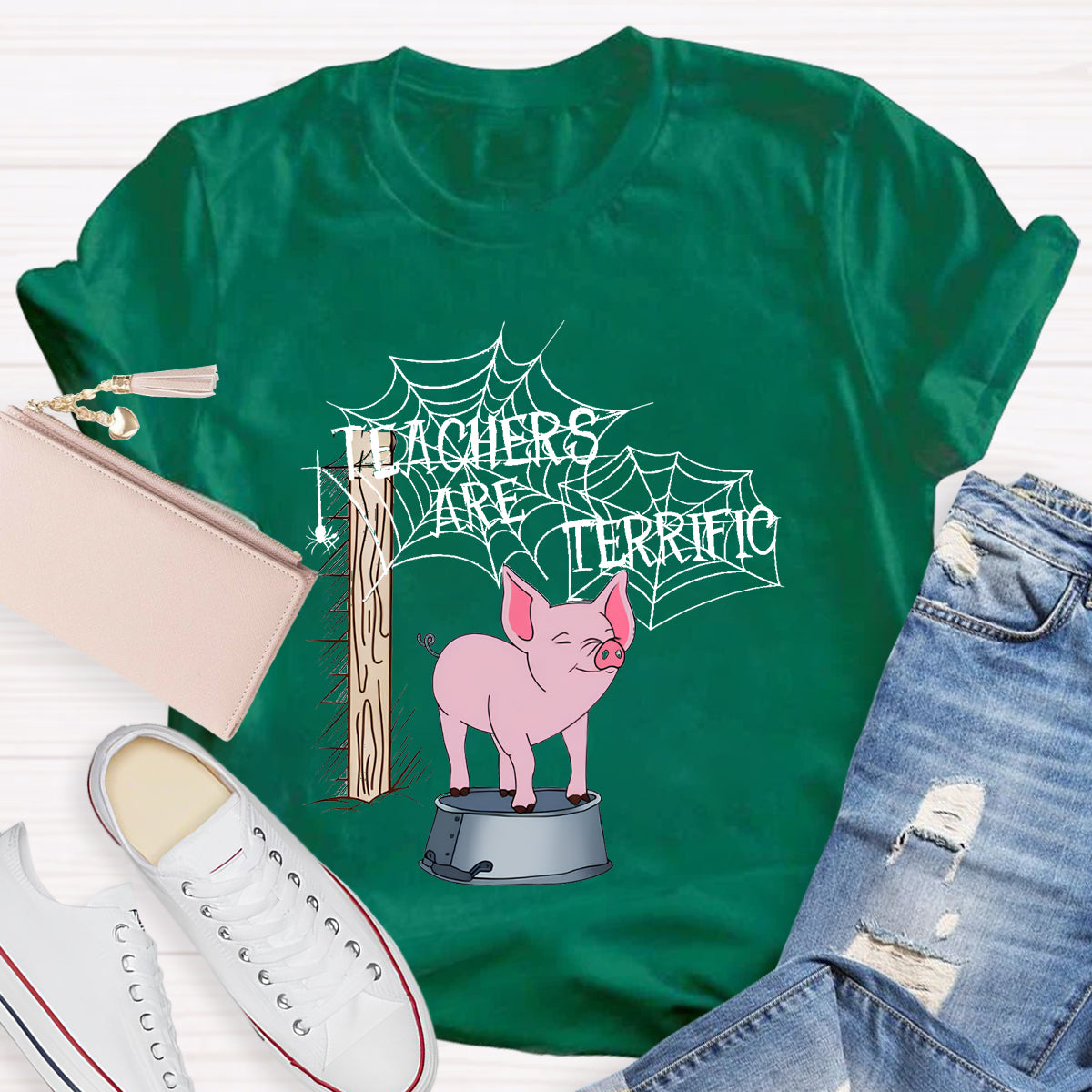 Pink Pig Teacher Are Terrific T-Shirt