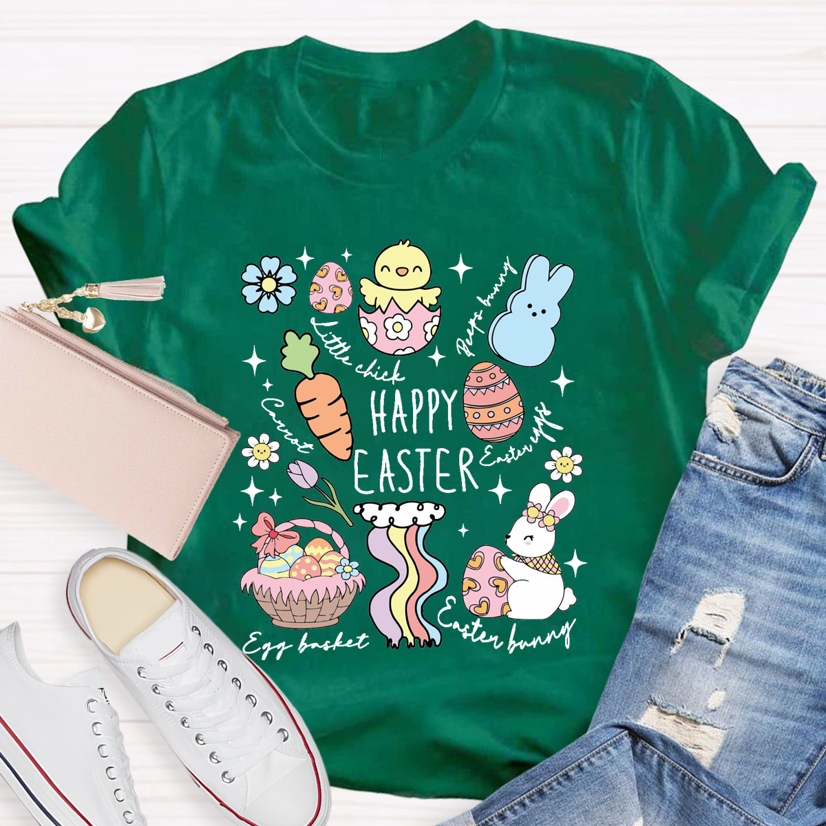 Happy Easter Egg Basket  T-Shirt