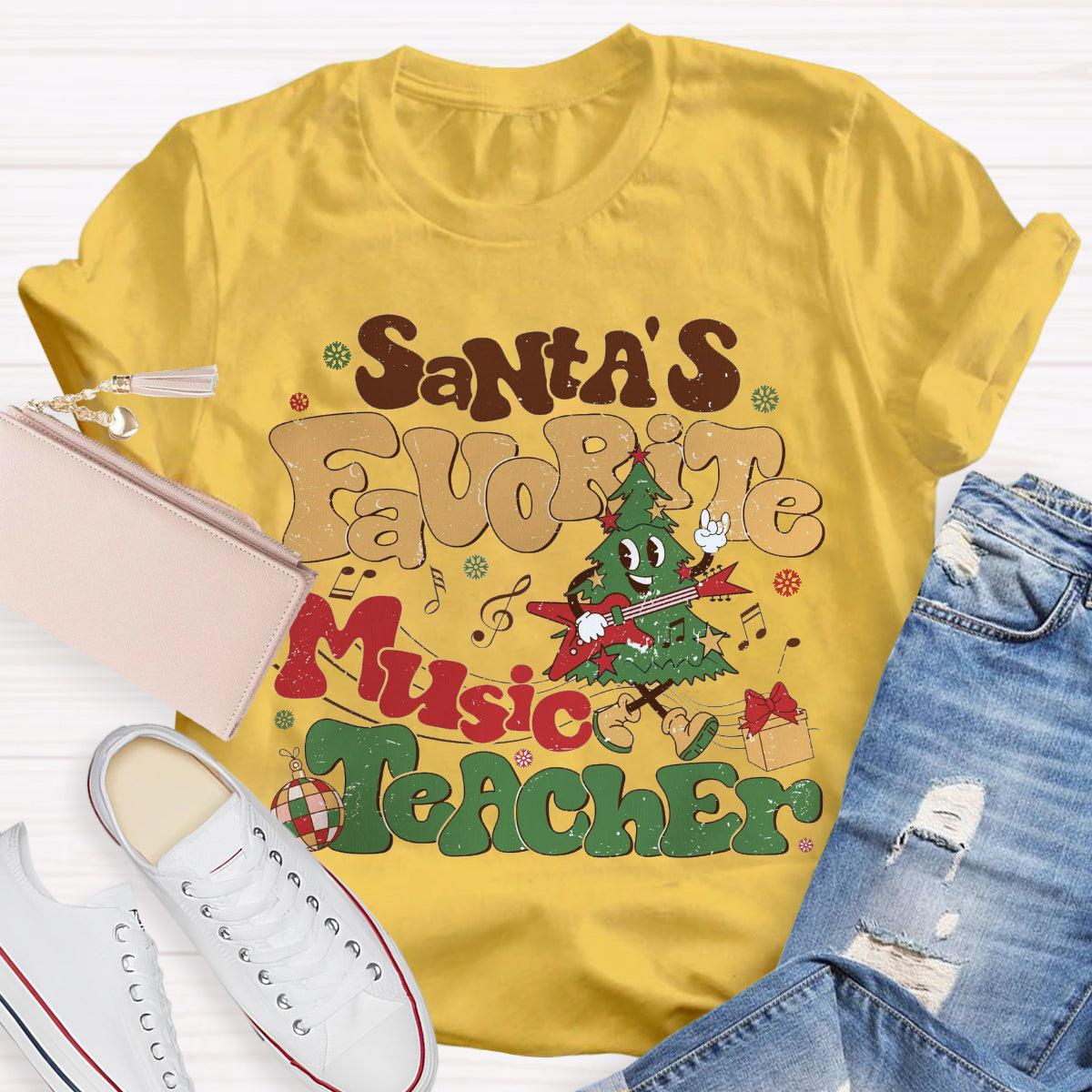 Santa's Favorite Music Teacher T-Shirt