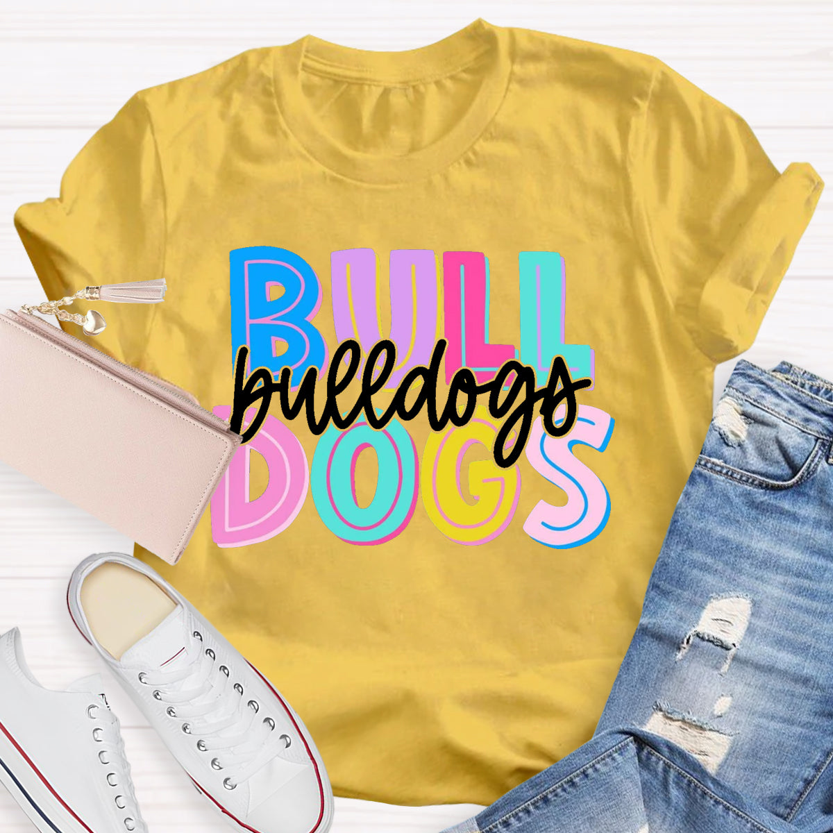 Personalized School Mascot Bulldogs Teacher T-Shirt