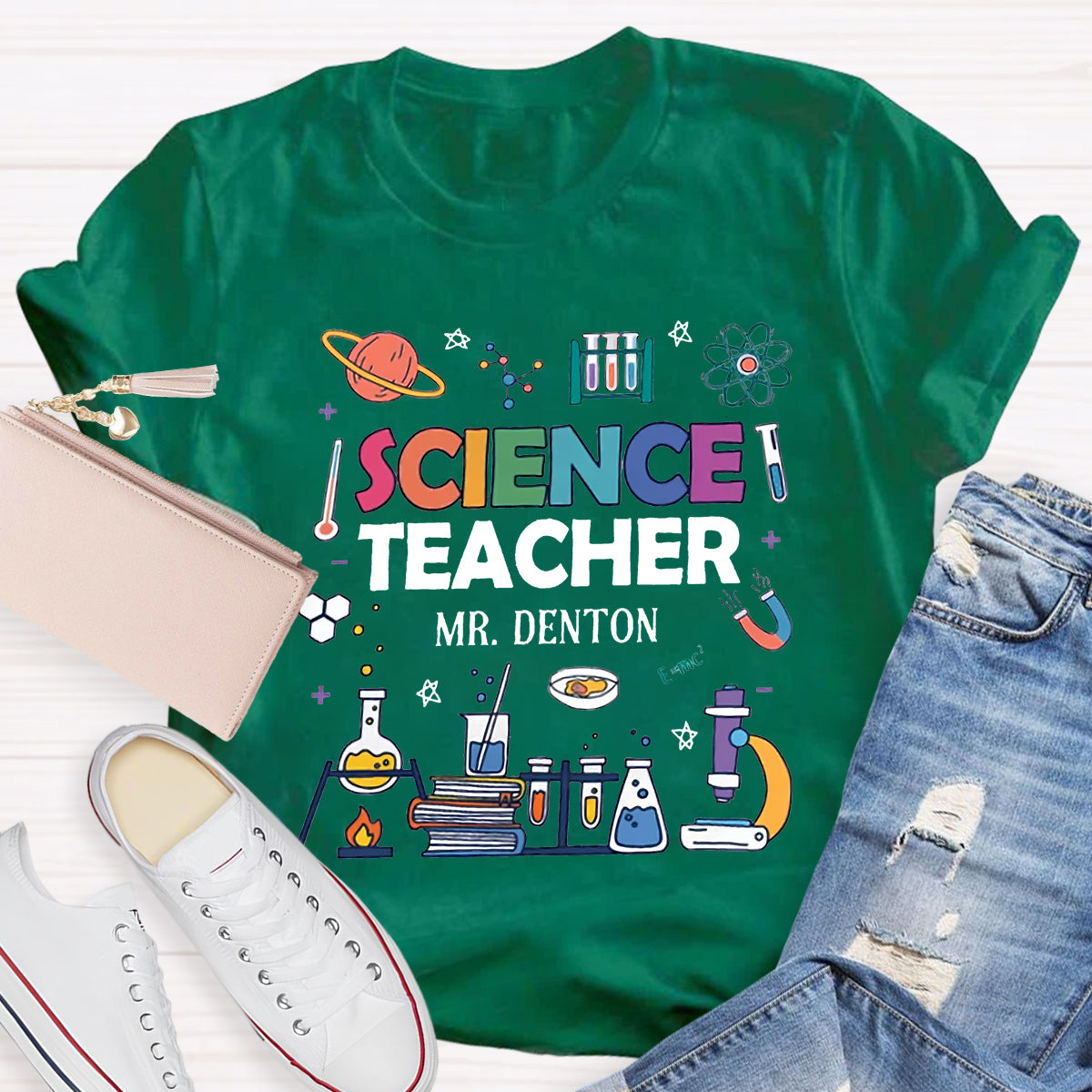 Personalized Science Teacher's Name T-Shirt