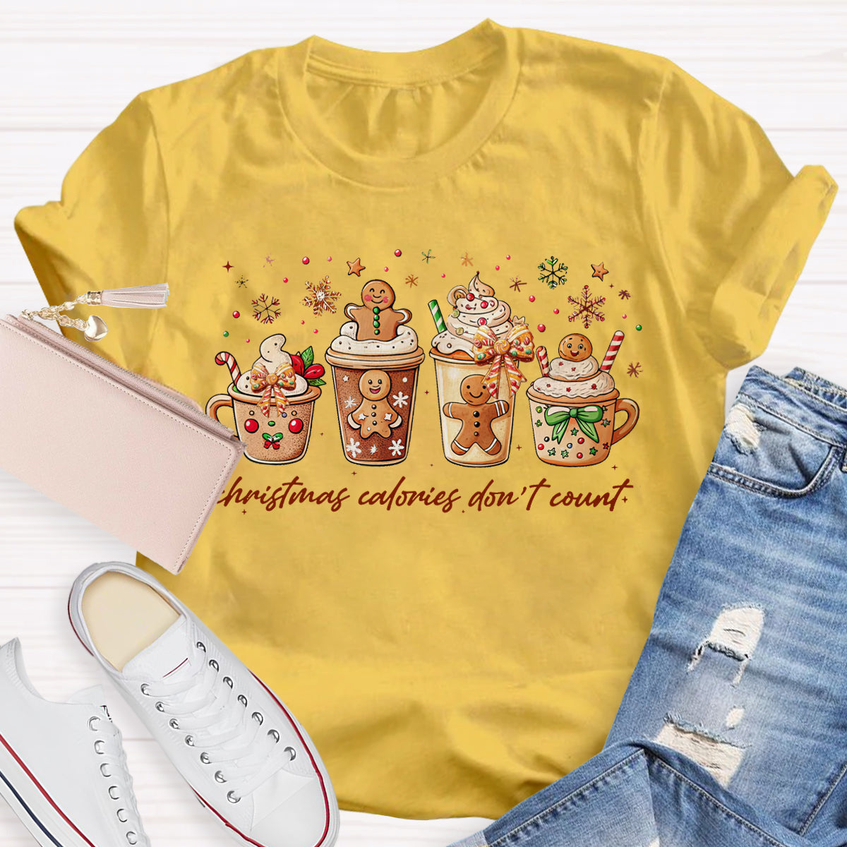 Christmas Coloring Don't Count Gingerbread Man T-Shirt