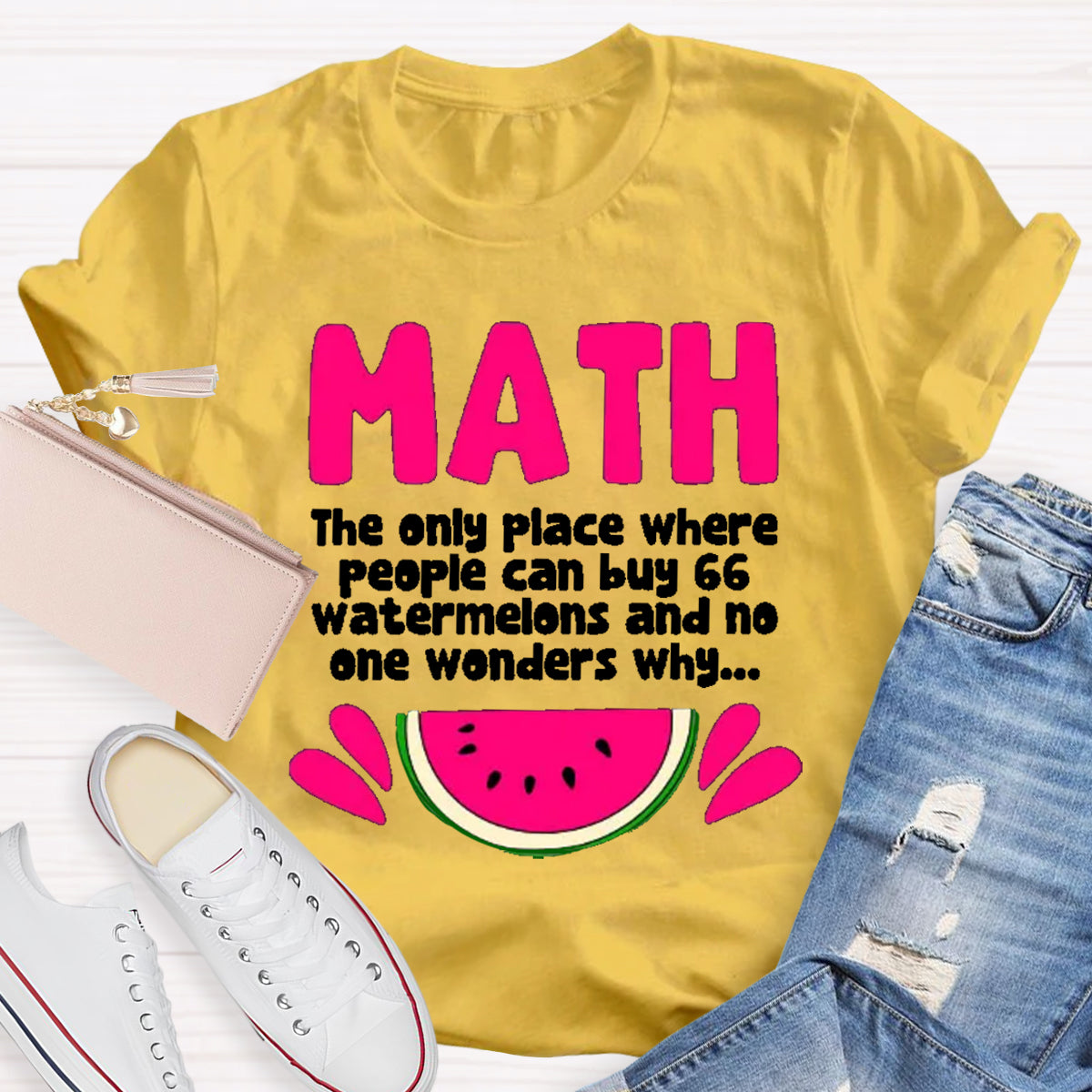 Math And Watermelons Mathematics Calculation Numbers T-Shirt