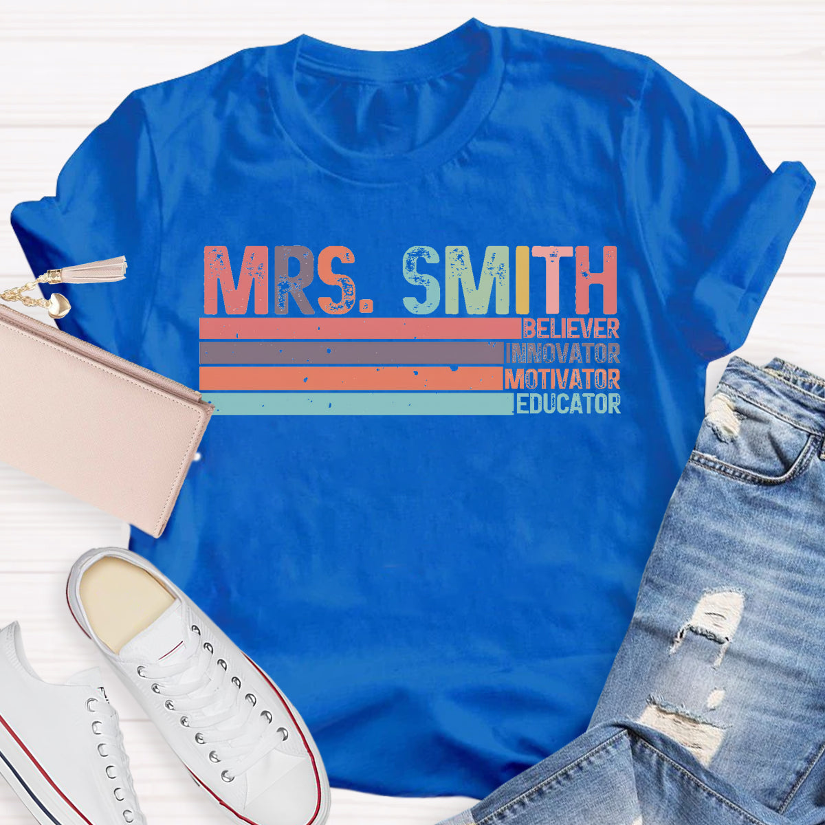 Personalized Name Mrs Smith Teacher T-Shirt