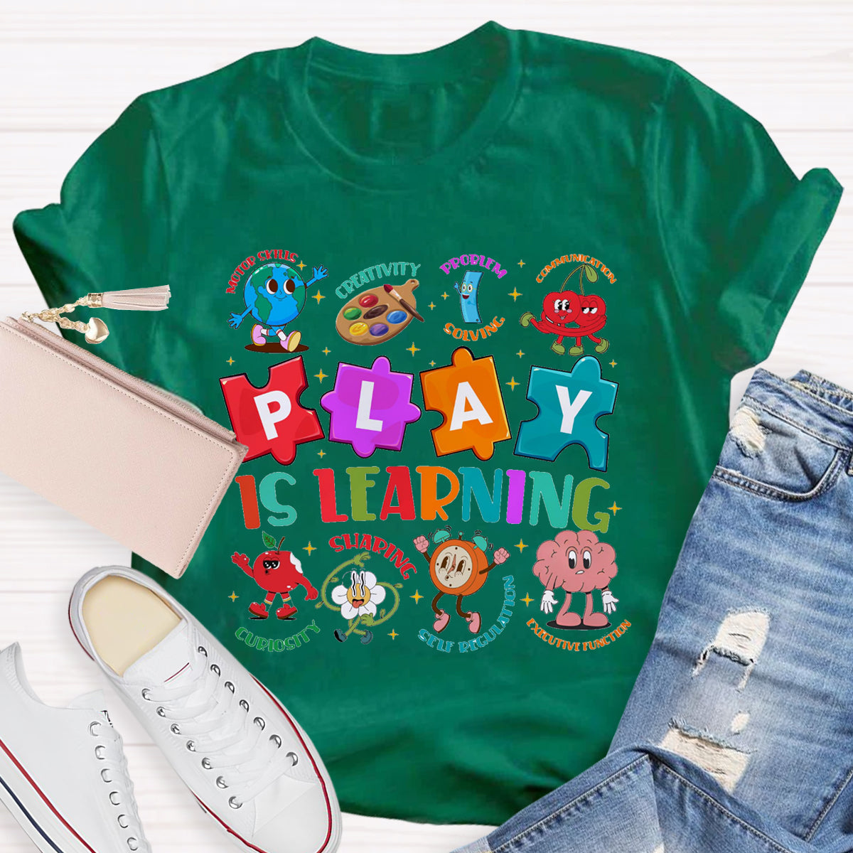 Play Is Learning Sloving Problem Teacher T-Shirt