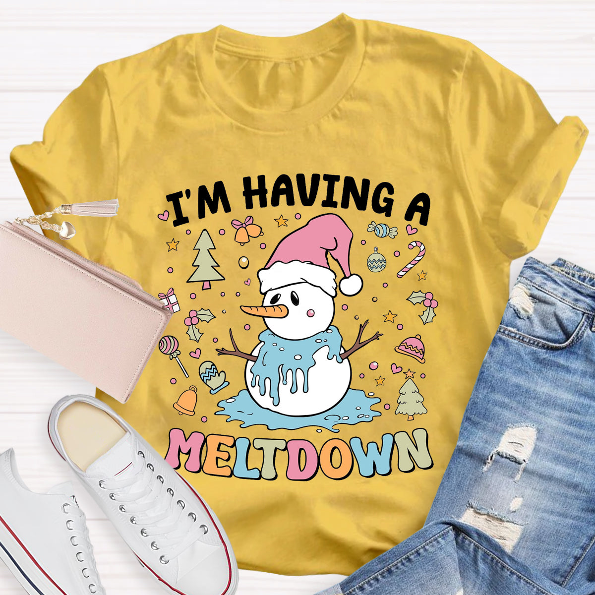 I'm Having a Meltdown Snowman Christmas T-Shirt