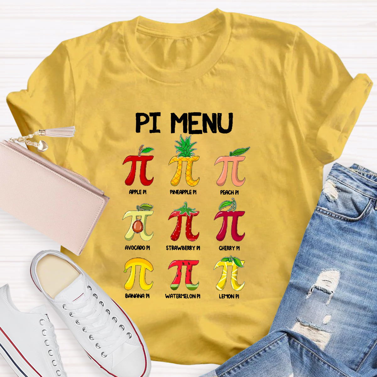 Pi Menu Happy Pi Day Math  Pi Symbol Teacher T-Shirt