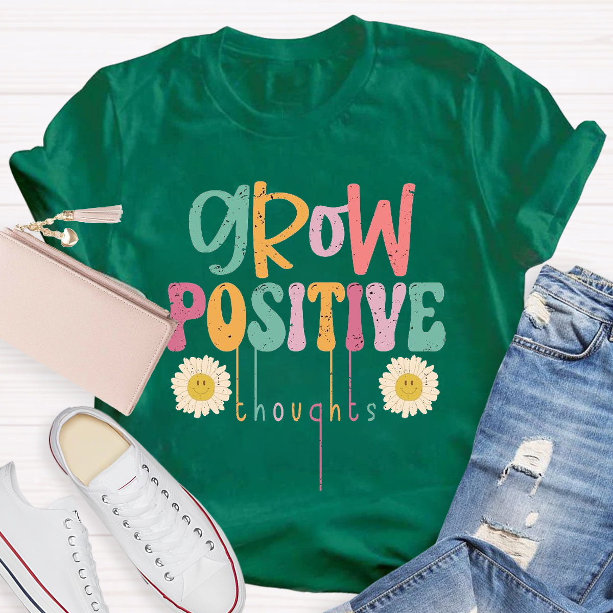 Grow Positive Thoughts Teacher T-Shirt