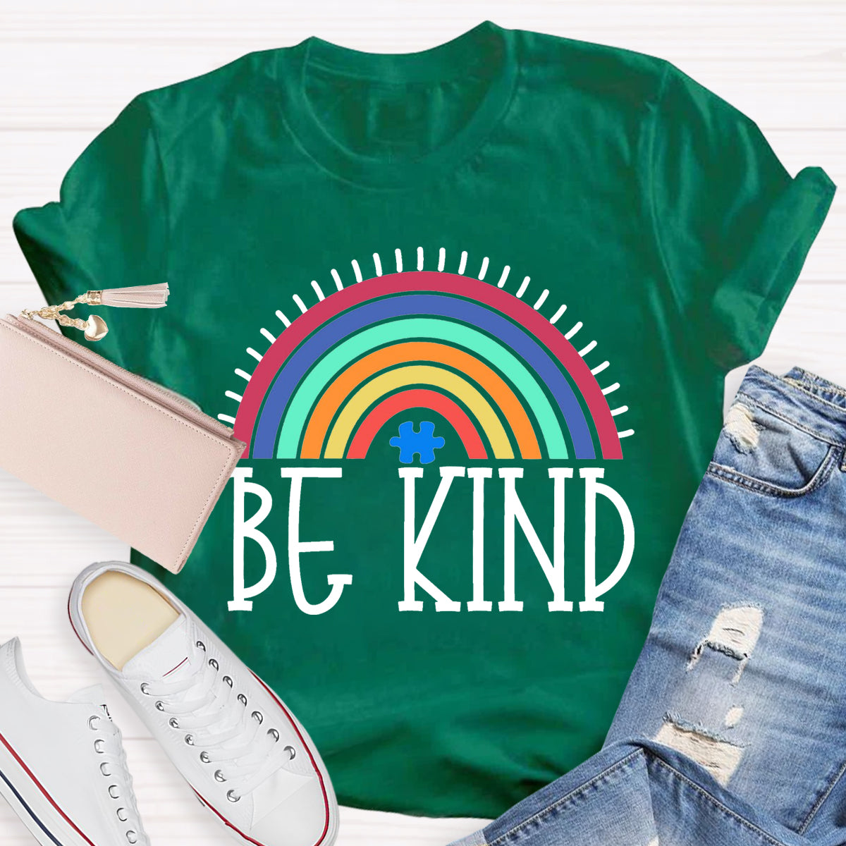 Be Kind Rainbow Teacher T-Shirt