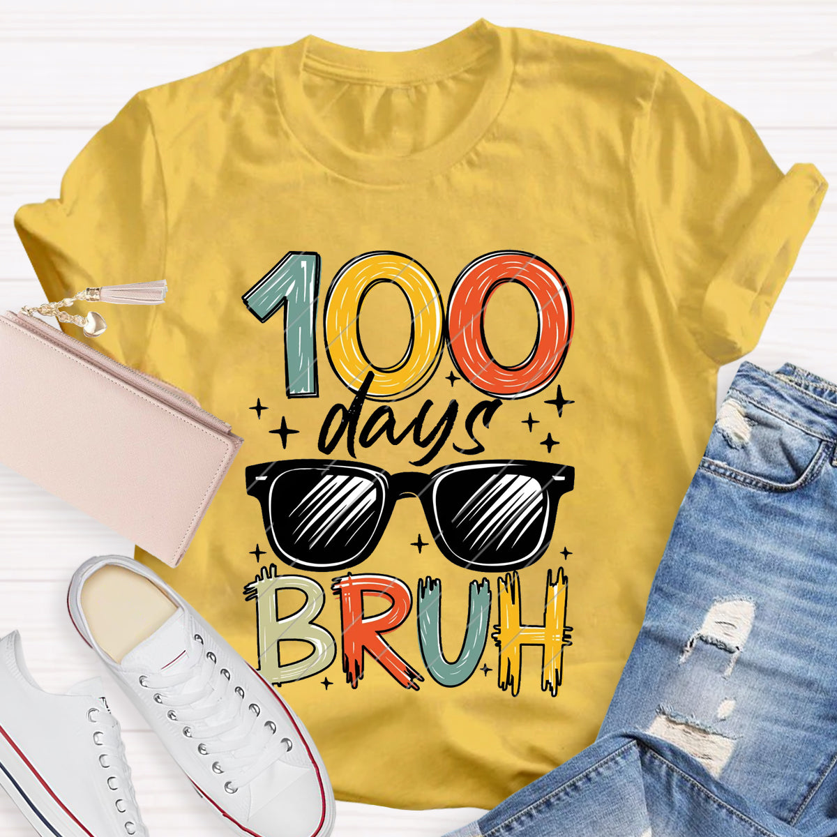 100 Days Bruh Teacher T-Shirt