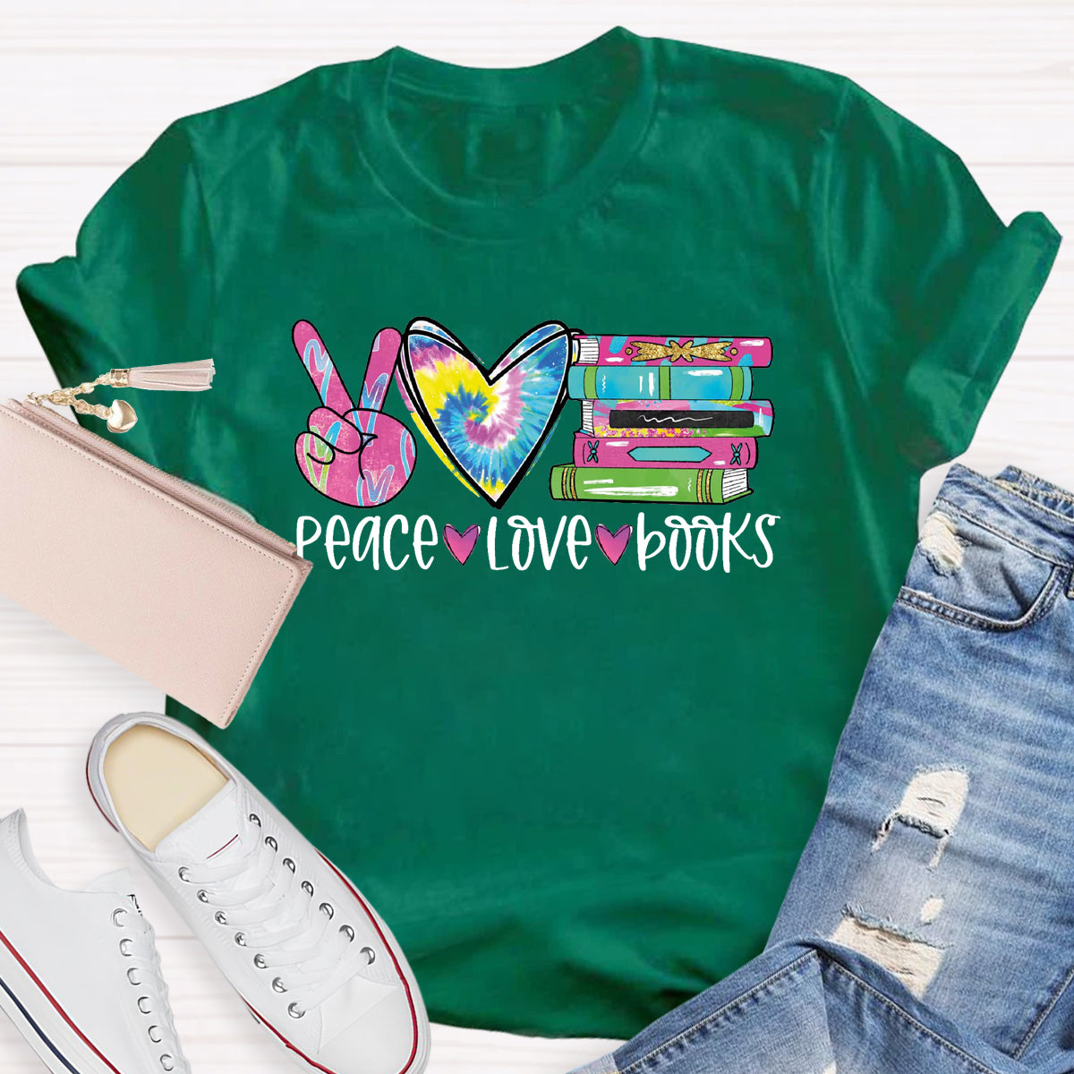 Peace Love Books T-Shirt