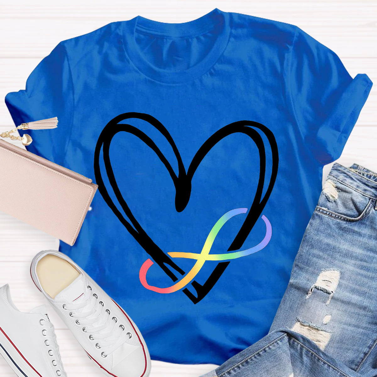 Infinity Heart Autism Awareness Love Needs No Words T-Shirt