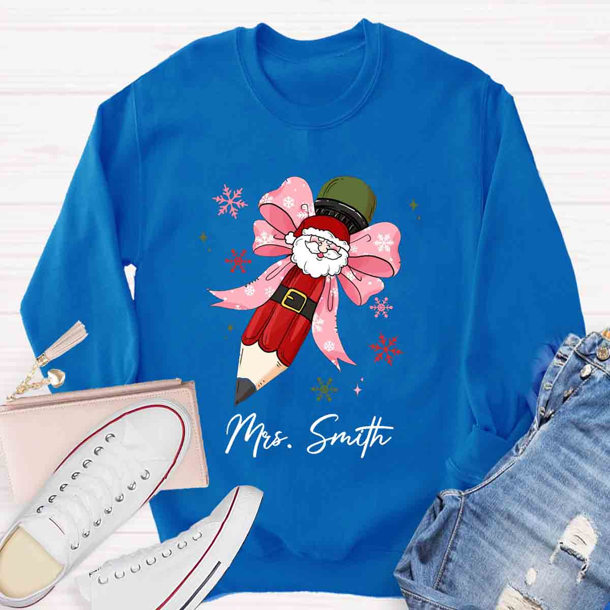 Personalized Name Pencil Teacher Sweatshirt