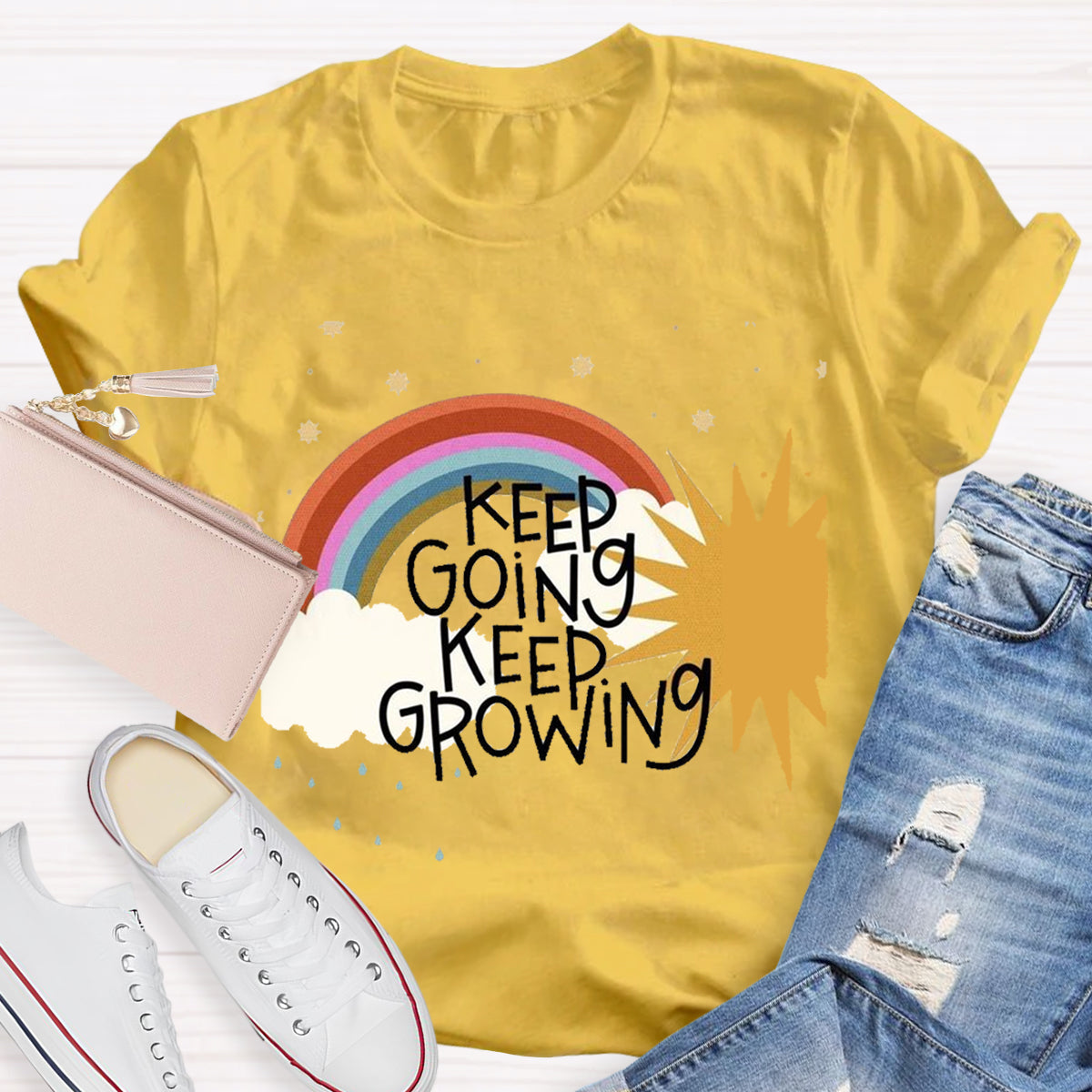 Keep Going Keep Growing Rainbow T-Shirt