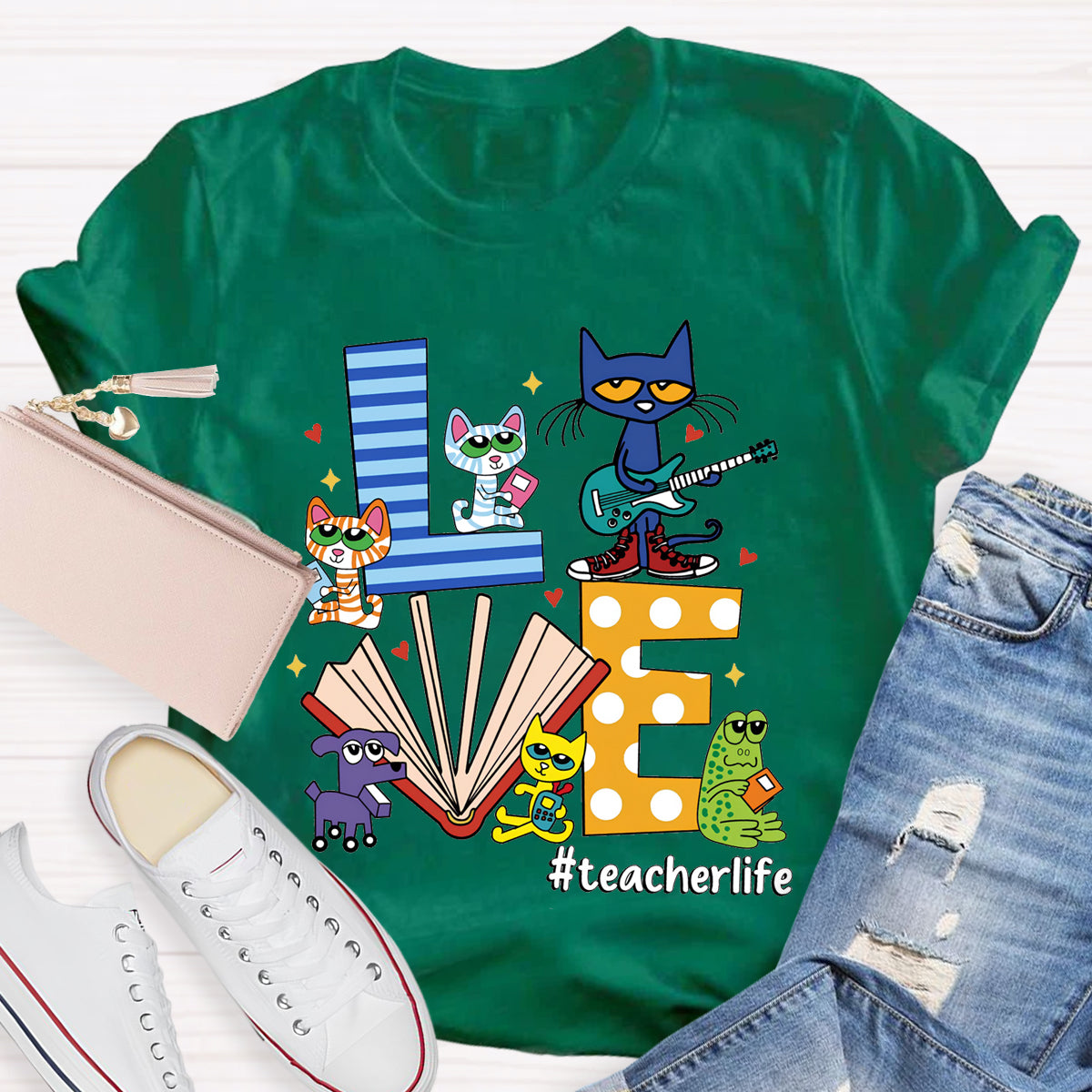 Pete the Cat Love Teacherlife Teacher T-Shirt