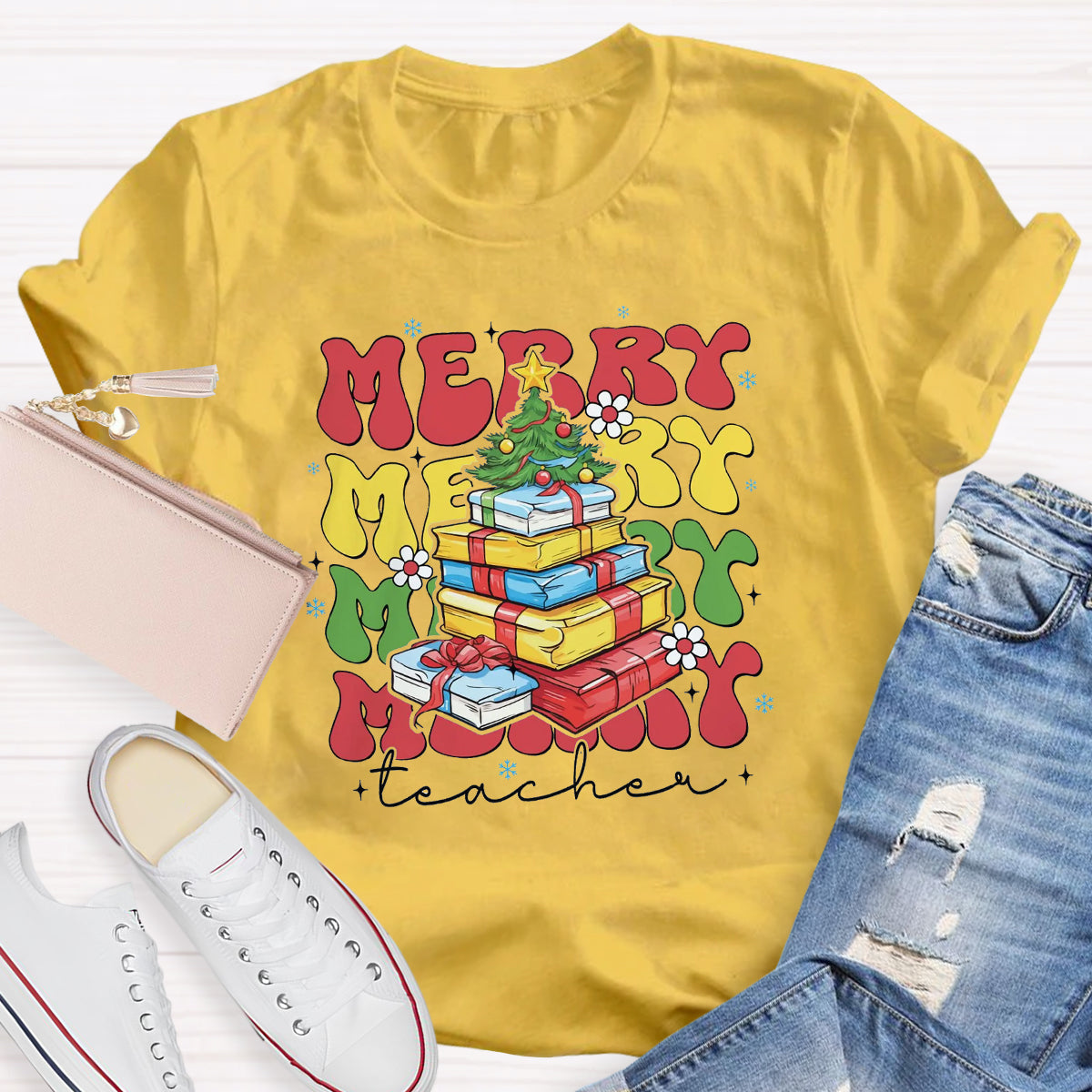 Merry Christmas Tree Teacher T-Shirt