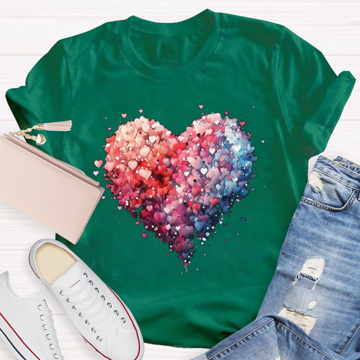 Valentine's Day Beautiful Watercolor Heart T-Shirt