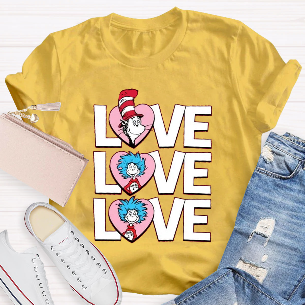 Valentine's Day With Pink Heart T-Shirt