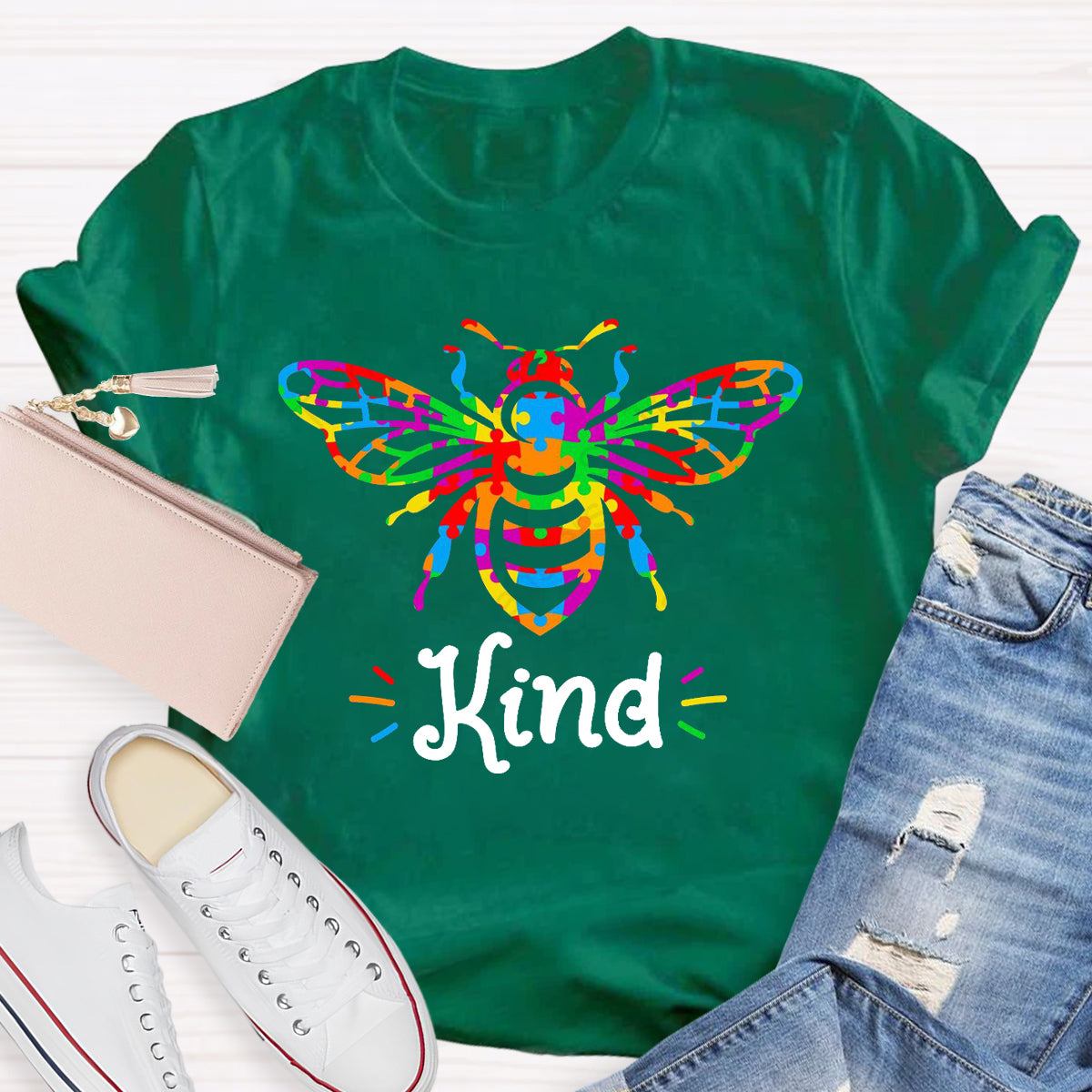 Colorful Bee Kind T-Shirt