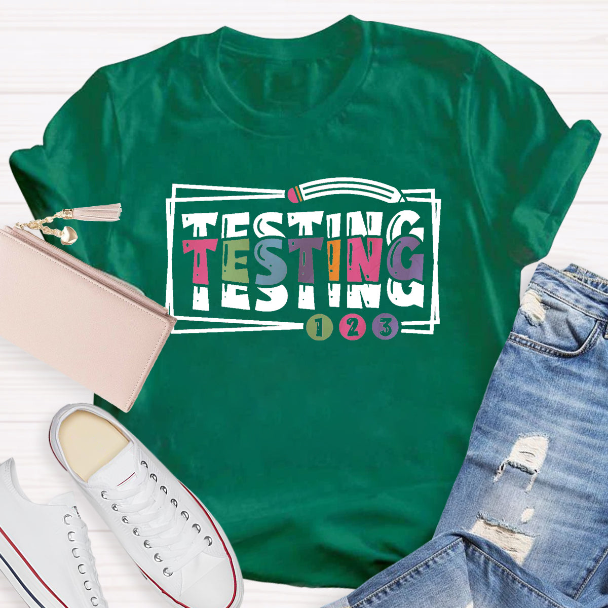 Testing 123 Teacher T-Shirt