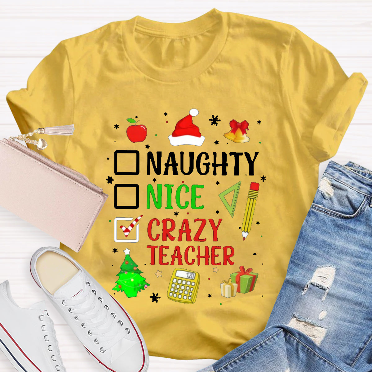 Naughty Nice Crazy Teacher T-Shirt