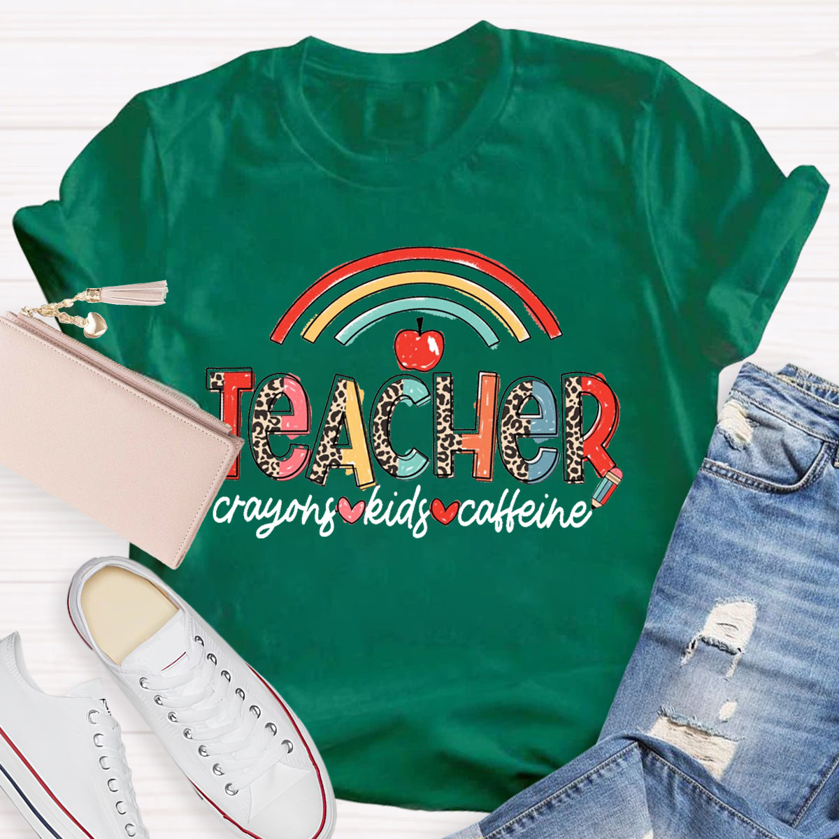 Teacher Crayons Kids Caffeine T-Shirt