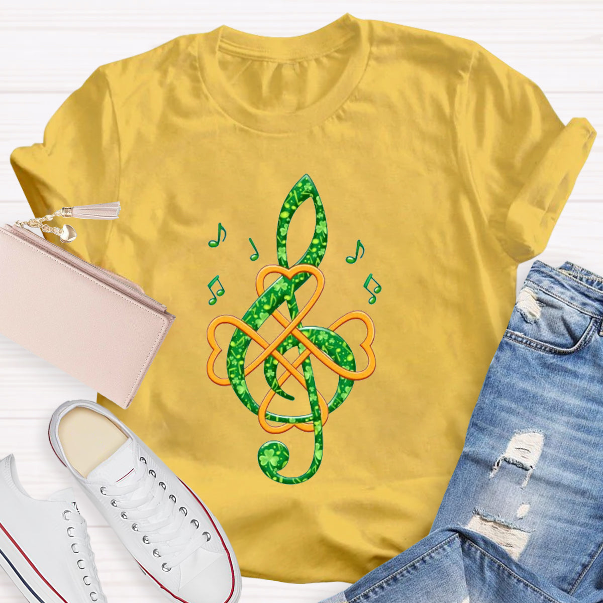 Lucky Musician Note Teacher T-Shirt