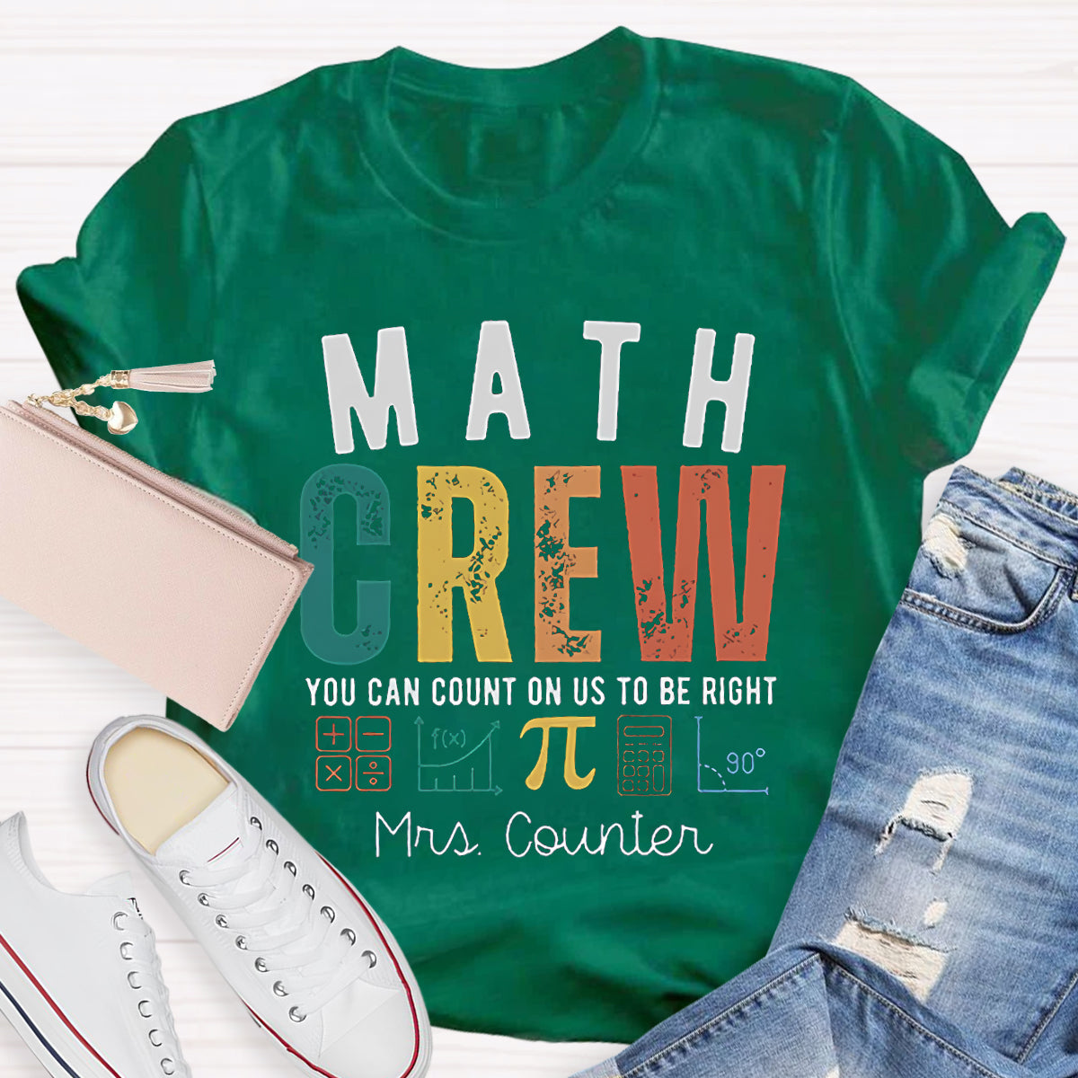 Personalized Name Of Math Crew Teacher T-Shirt