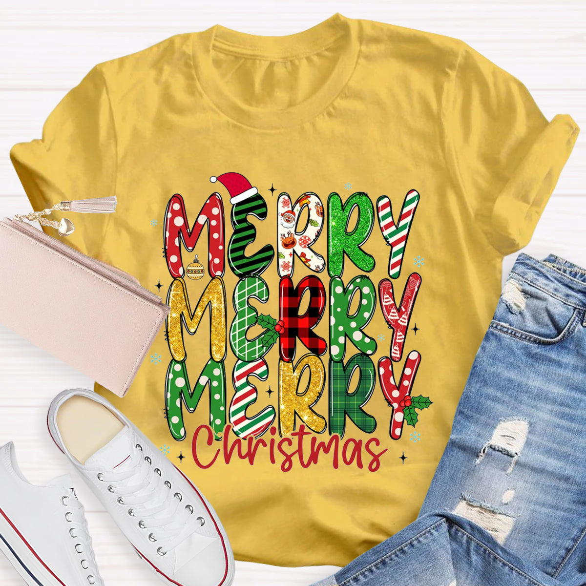 Merry Christmas Doodle T-Shirt