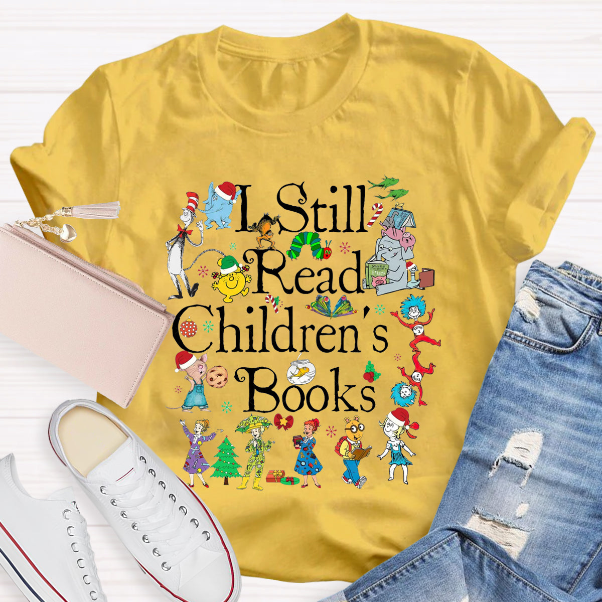 I Still Read Children Books Animal Character T-Shirt