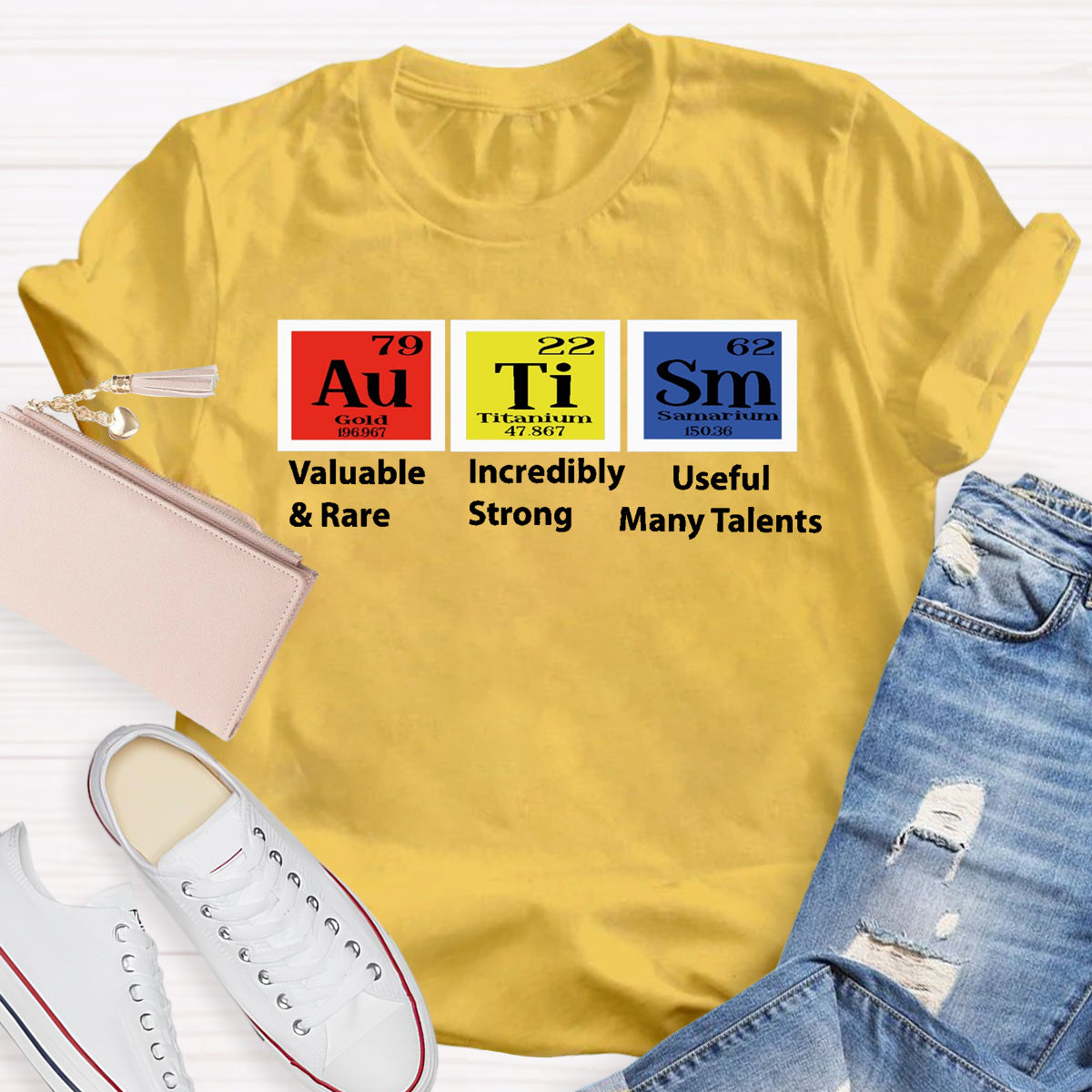 Autism Periodic Table Valuable Incredibly Teacher T-Shirt