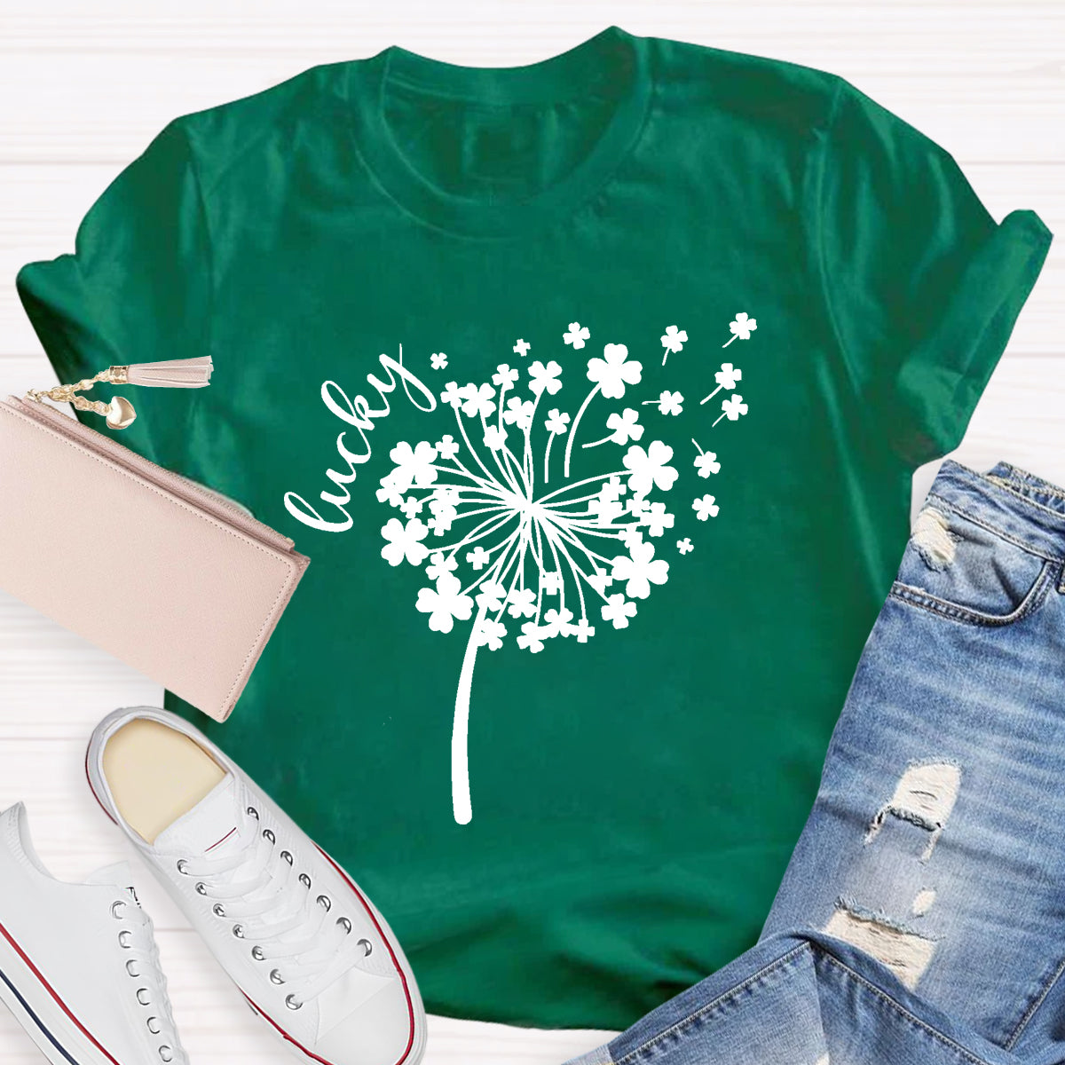 Lucky Dandelion Teacher T-Shirt