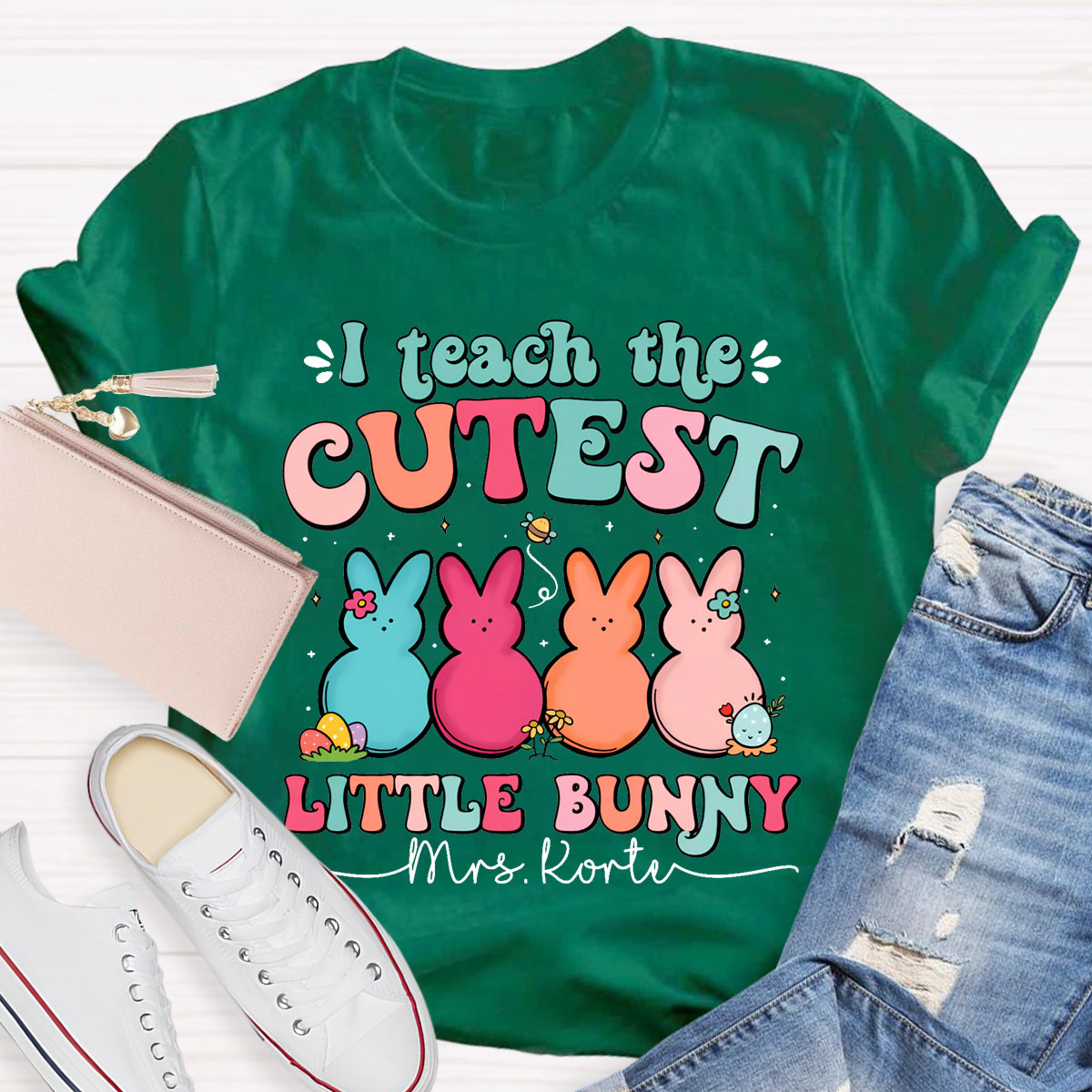 Personalized Name I Teach The Cutest Little Bunnies T-Shirt