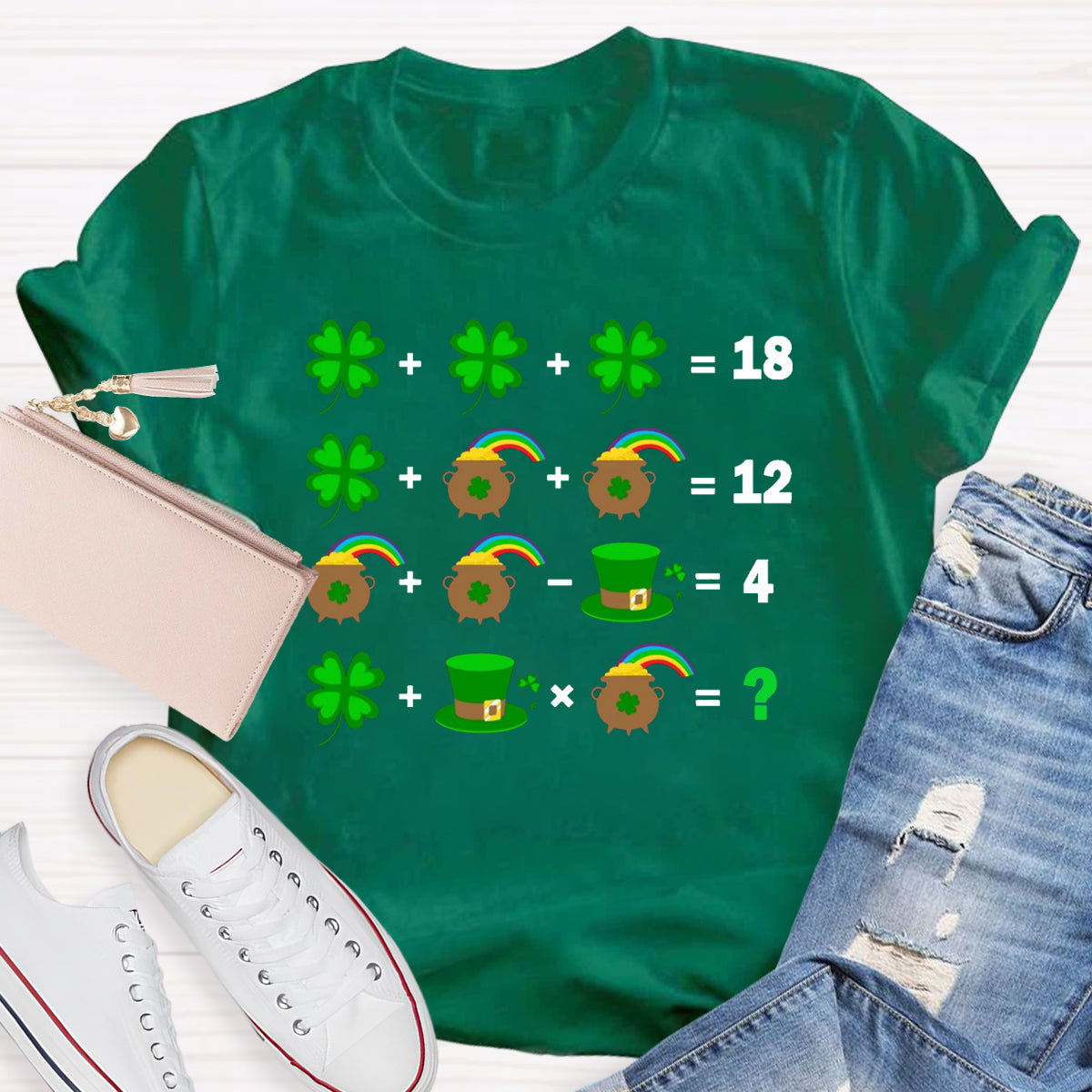 St Patrick's Day Lucky Math Teacher T-Shirt