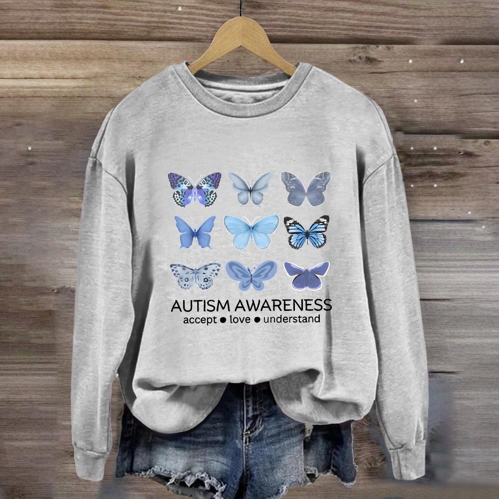 Autism Awareness Butterfly Teacher Sweatshirt