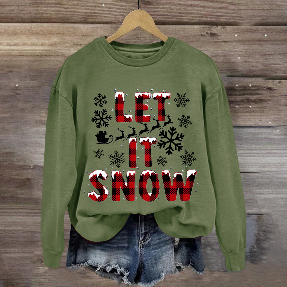 Let It Snow Red Plaid Sweatshirt