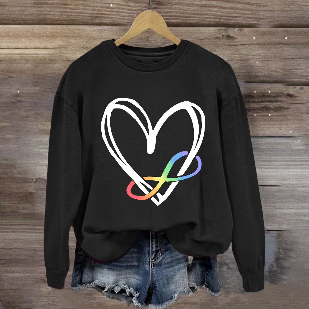 Infinity Heart Autism Awareness Love Needs No Words Sweatshirt