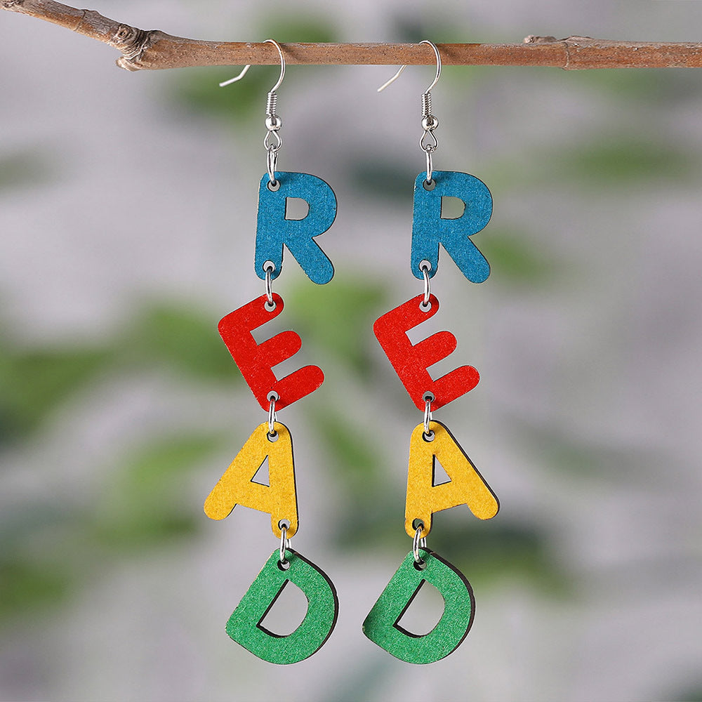 Colorful letter READ earrings