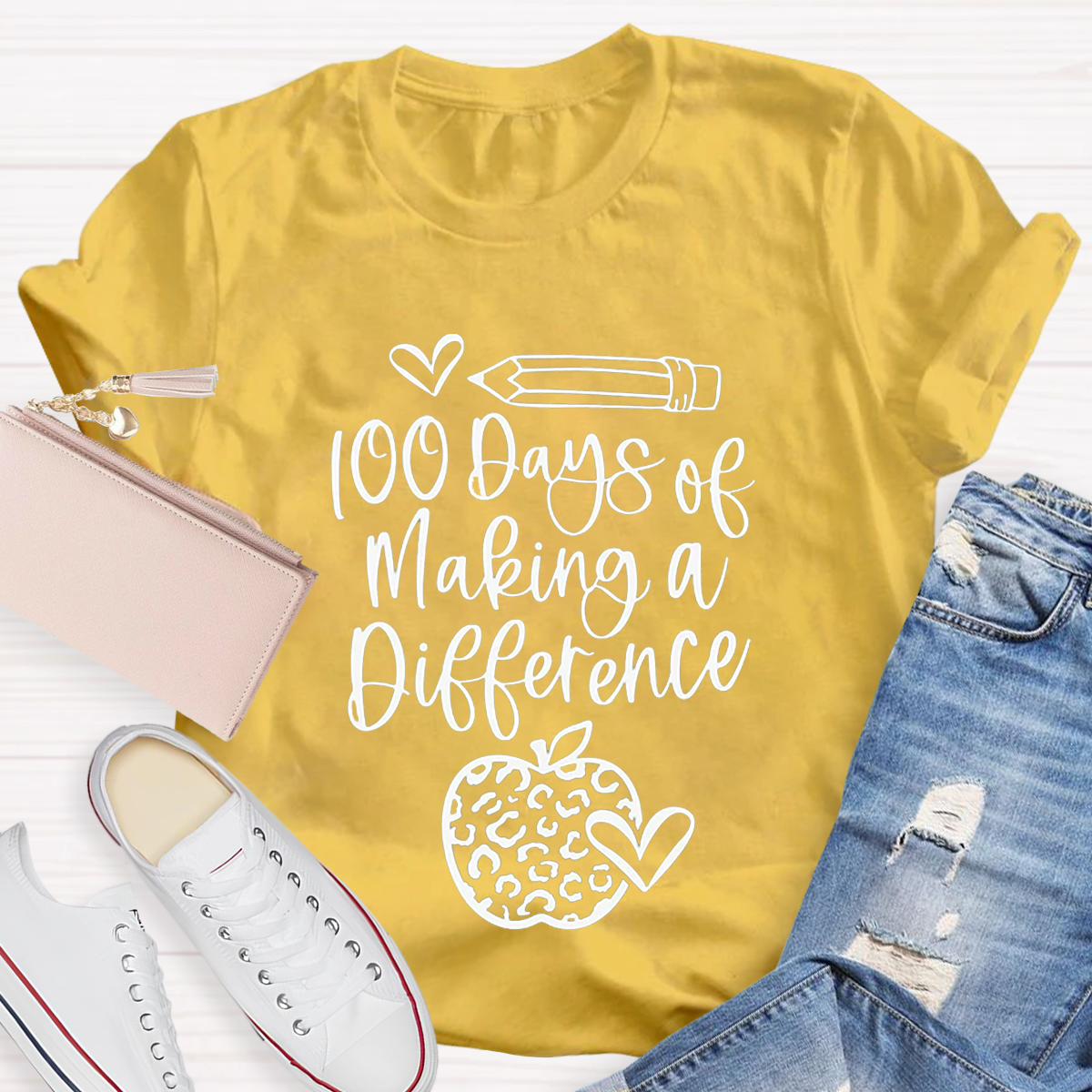 100 Days Of Making A Difference Teacher T-Shirt