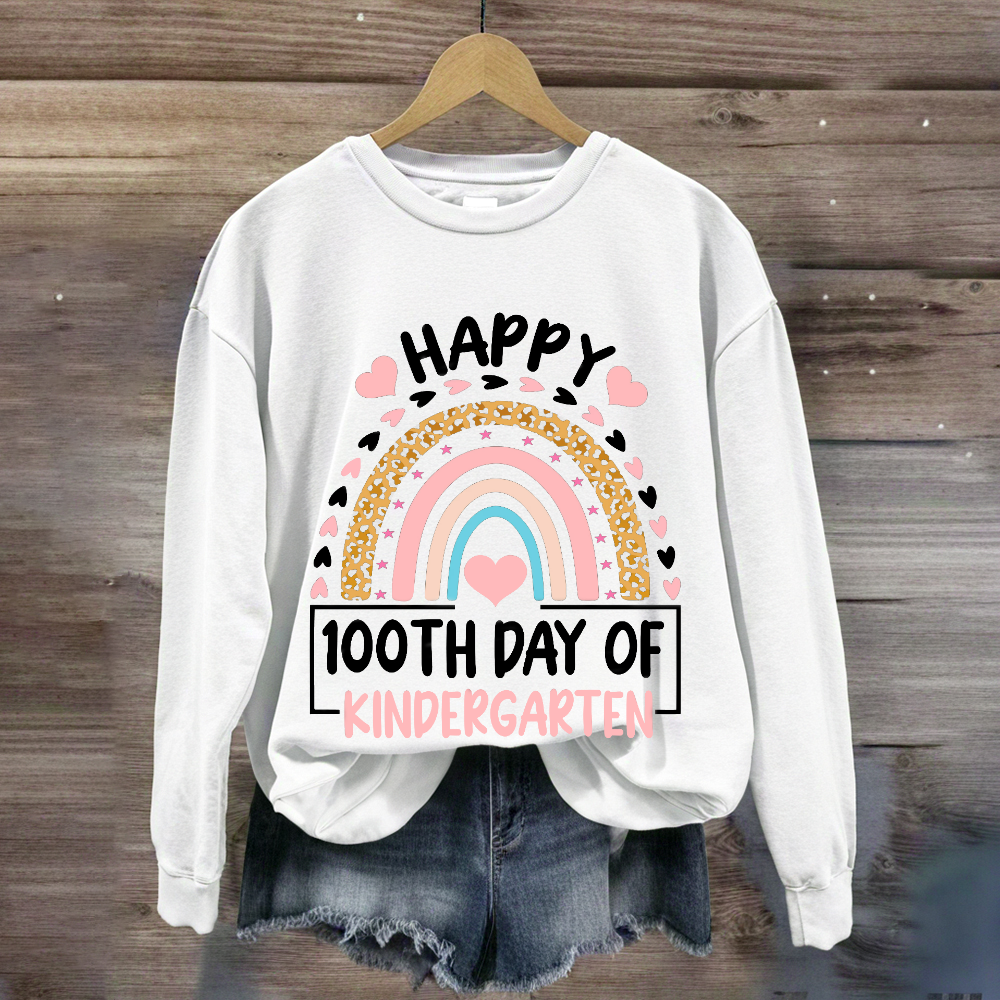 Happy 100th Day of Kindergarten Rainbow Sweatshirt