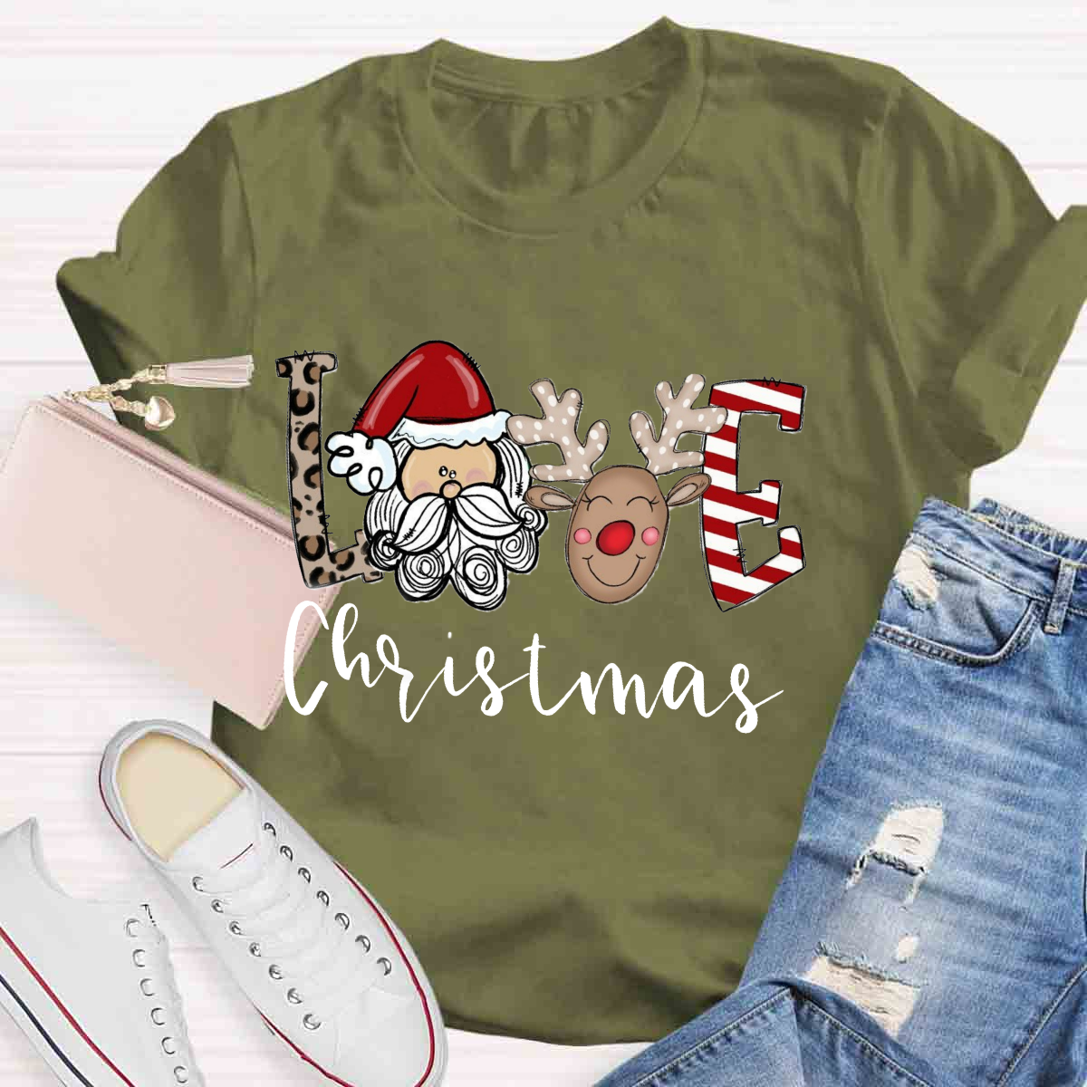 Love Christmas Santa Claus Teacher T-Shirt