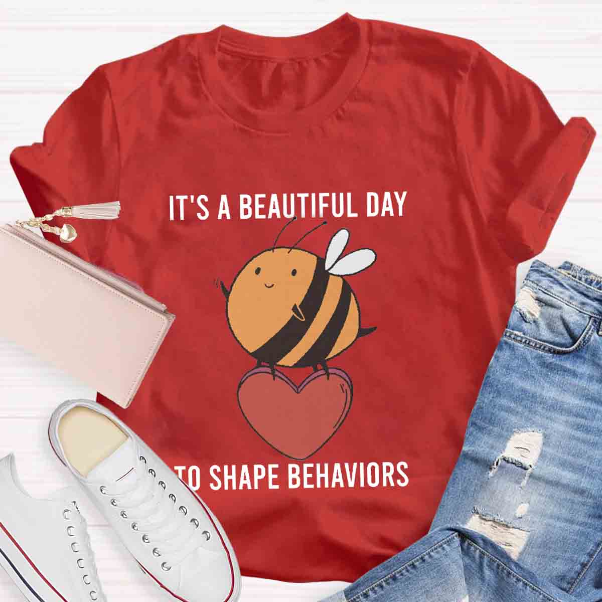 It's A Beautiful Day To Shape Behaviors Bee Lover Special Education T-Shirt